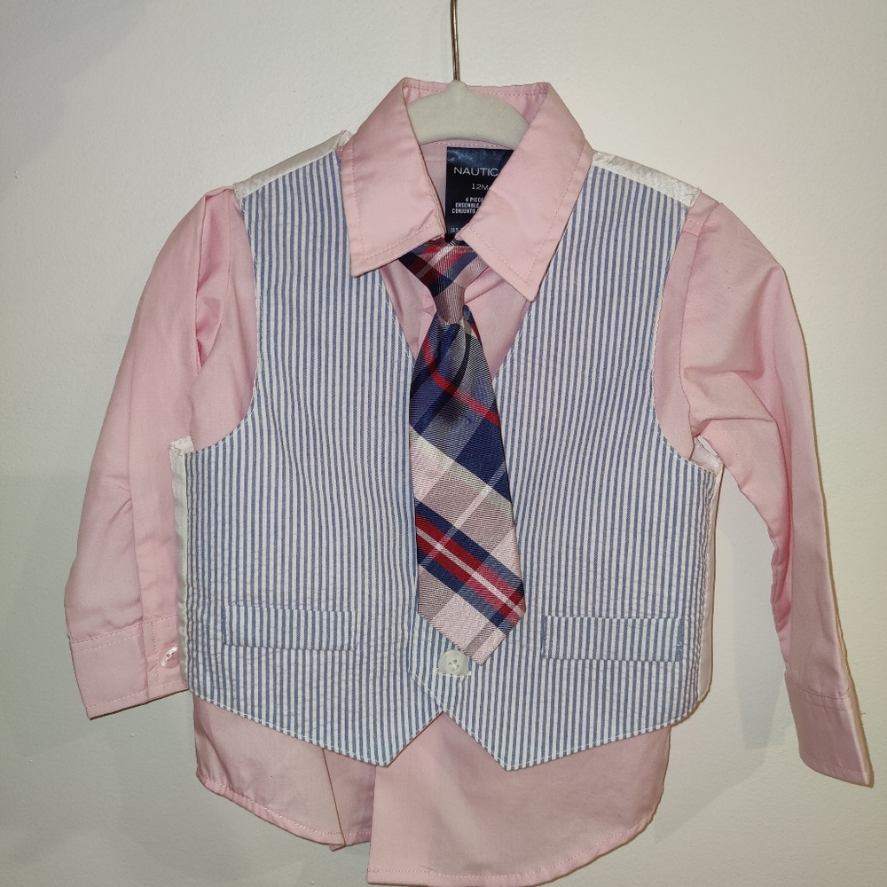 Nautica boys dress shirt set